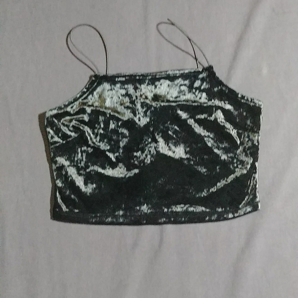 NWOT Women's Wild Fable Black Squared Velour Crop Top Size M